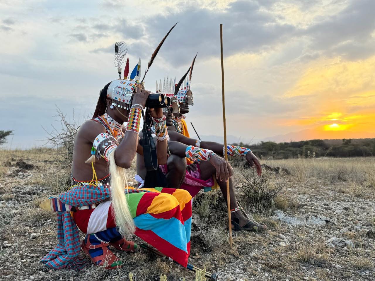 Maasai people in traditional dress