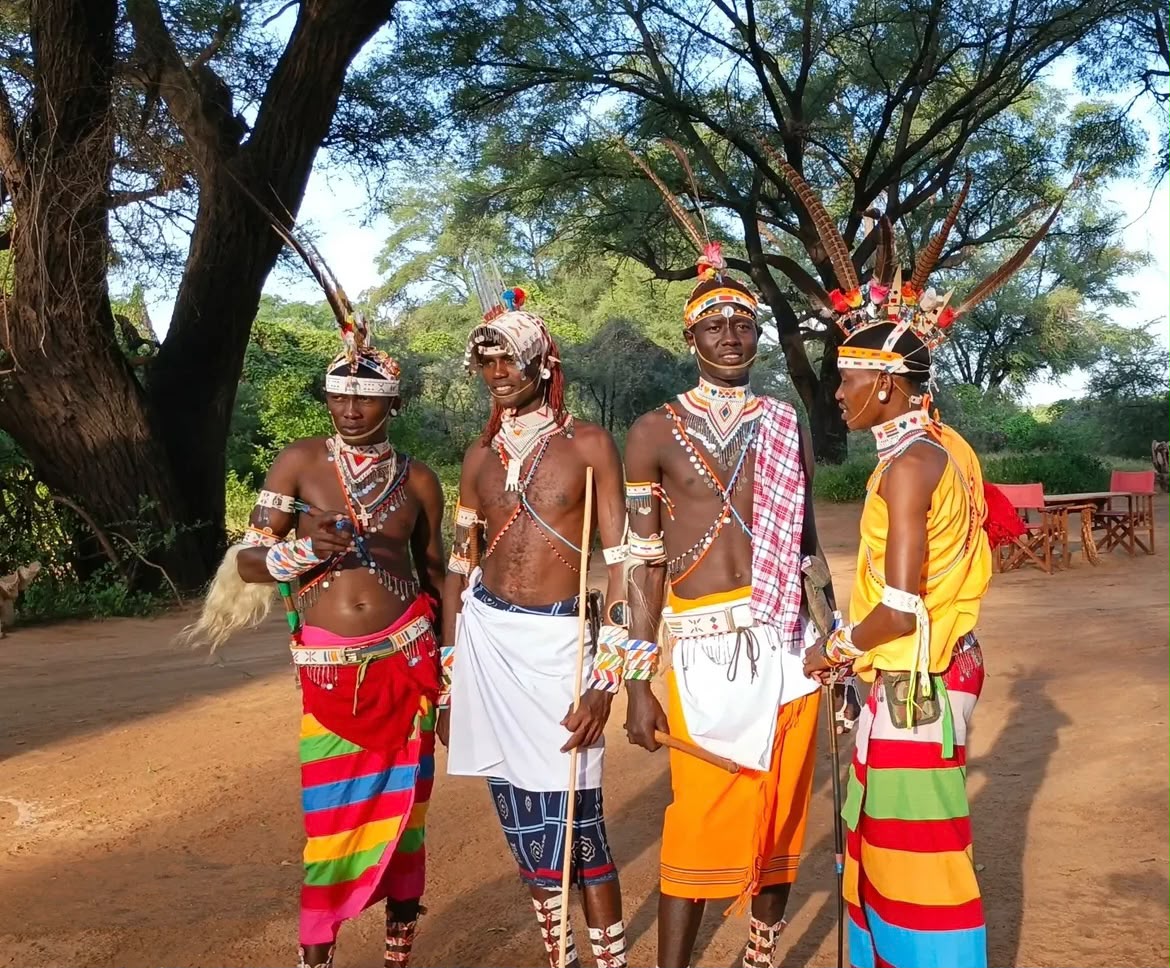 Maasai people in traditional dress