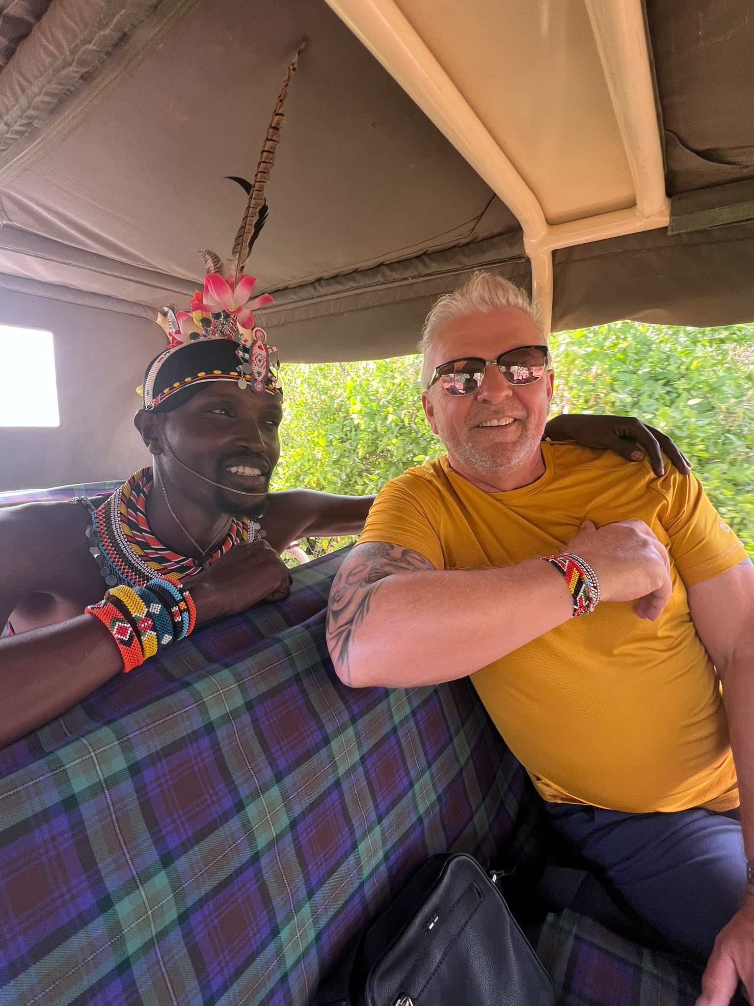 Travellers sharing a moment together
